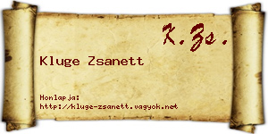 Kluge Zsanett névjegykártya